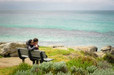 İnsanlar Cape Leeuwin, deniz manzarası