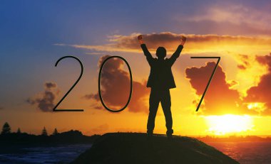 iş adamı mutlu 2017 yeni yıl için