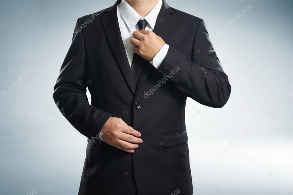 Businessman in black suit