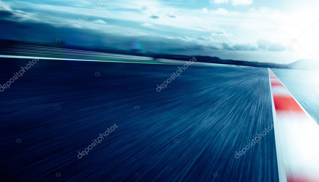 Motion blurred racetrack