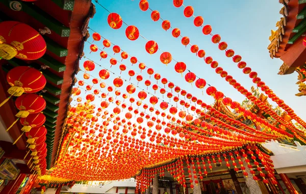 Red lanterns at Thean Hou Temple — Stock Photo, Image