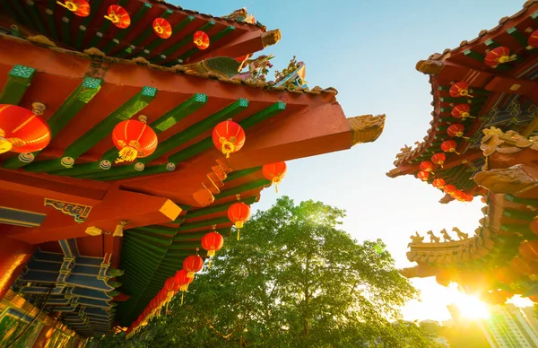 Red lanterns at Thean Hou Temple — Stock Photo, Image