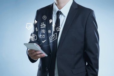 el telefon kullanarak iş adamı