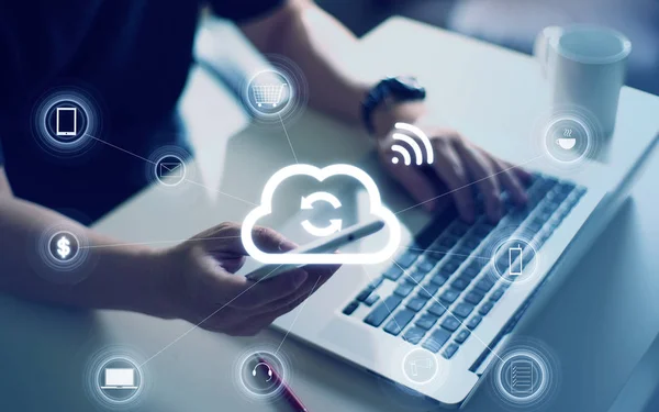 H cloud wireless connect concept — Stock Photo, Image