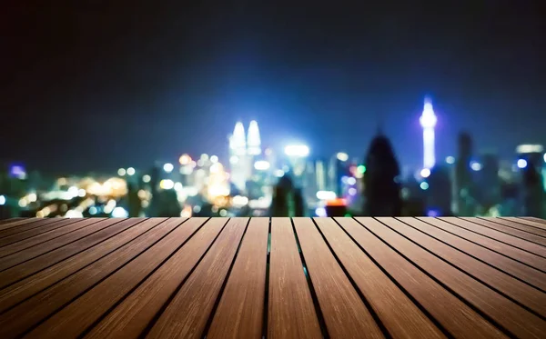 Perspectiva de madera marrón mesa vacía — Foto de Stock