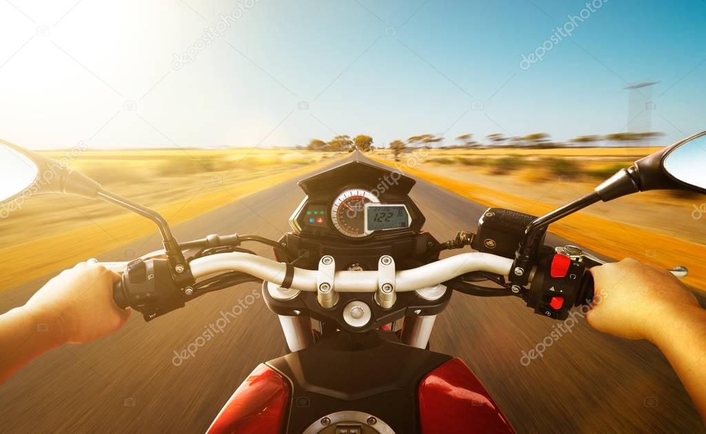 Biker driving a motorcycle