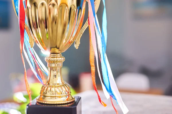 Fechar Troféu Com Fundo Embaçado — Fotografia de Stock