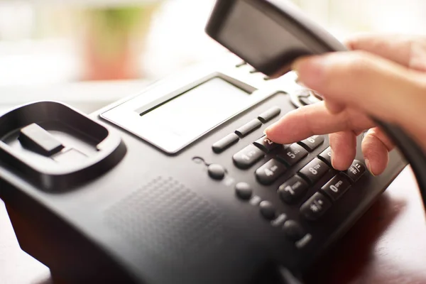 Telefon Uppringning Kontakt Och Kunden Servicekoncept Valda Fokus — Stockfoto