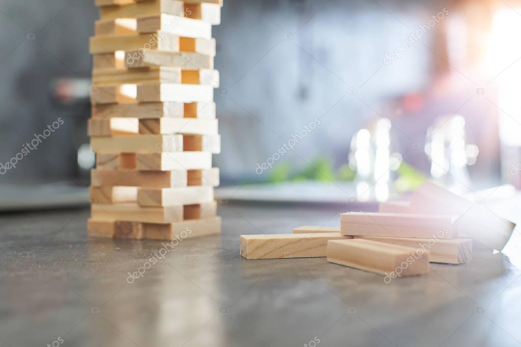 wood building blocks tower