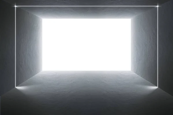 Boş Boşluk Çimento Duvar Beyaz Arka Plan Üzerinde — Stok fotoğraf