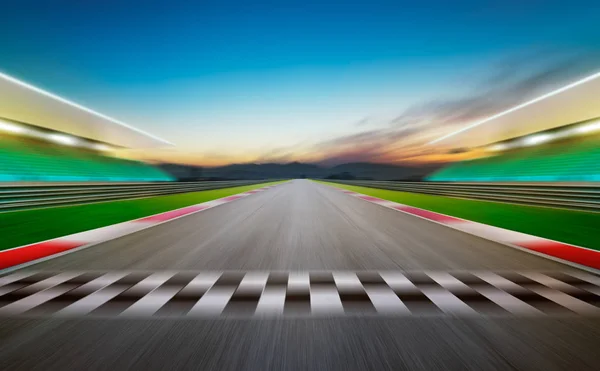 View Infinity Empty Asphalt International Race Track Extreme Horizontal Format — Stock Photo, Image