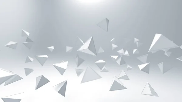Abstraktní Bílá Trojúhelníky Geometrické Tvary — Stock fotografie
