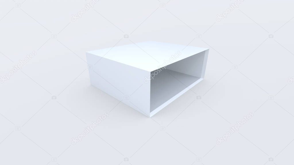 open blank box on white background 
