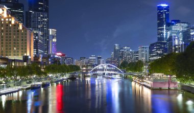 Melbourne Şehri Geceleri .