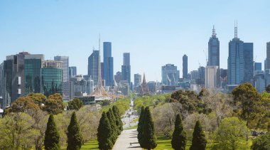 Melbourne şehir manzarası manzarası