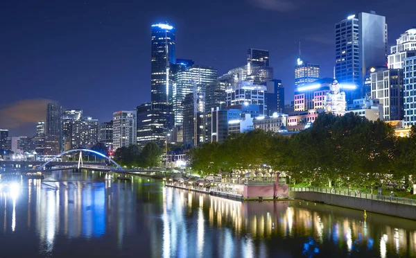 Melbourne city at night . — Stock Photo, Image
