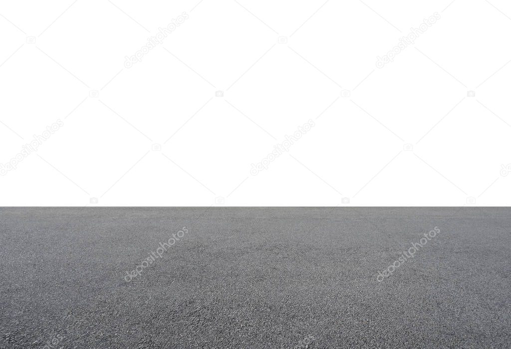 Empty asphalt floor isolated on white background with clipping path .
