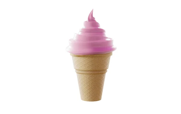 3D renderização sorvete de morango — Fotografia de Stock