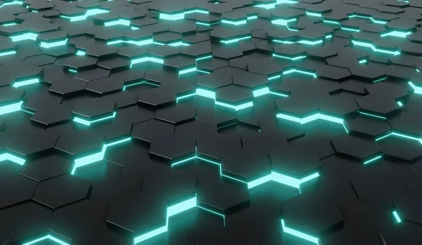 Negro abstracto de superficie futurista patrón hexágono honeycom —  Fotos de Stock