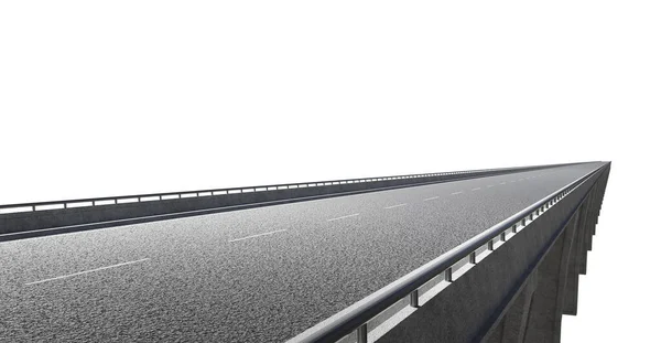 直立式立交桥的侧角视图 在白色背景上与截断路径隔离 3D渲染 — 图库照片