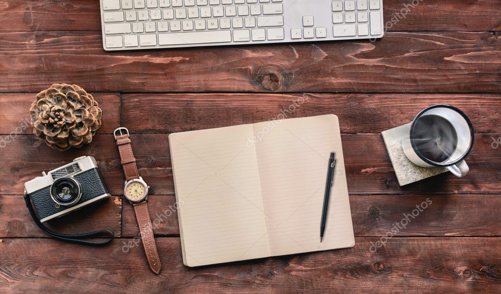 Work Space On Wood Table Of A Creative Designer Or Photographer With Laptop Sketchbook Coffee And Other Objects Inspiration Work Space On Wood Table Of A Creative Designer Or Photographer With Laptop Sketchbook Coffee And Other Objects Inspiration