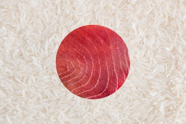 Japonya bayrağı gıdaların yapılan