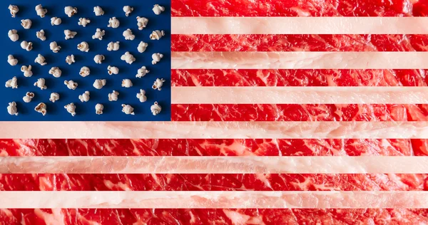 Flagge der USA aus Lebensmitteln — Stockfoto