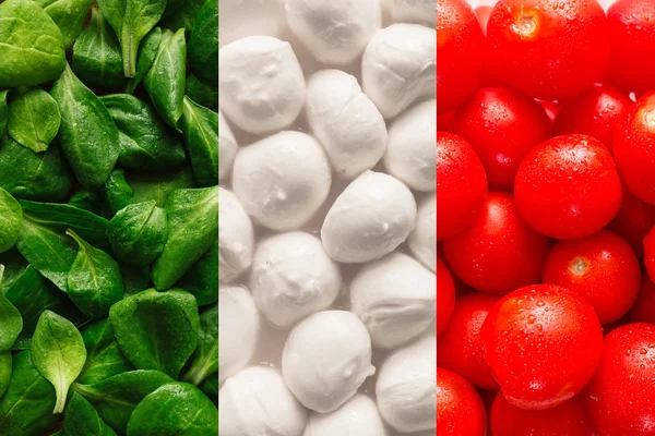 Flagga av Italien gjort av mat — Stockfoto