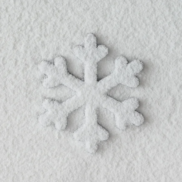 Witte Snowflake onder de sneeuw — Stockfoto