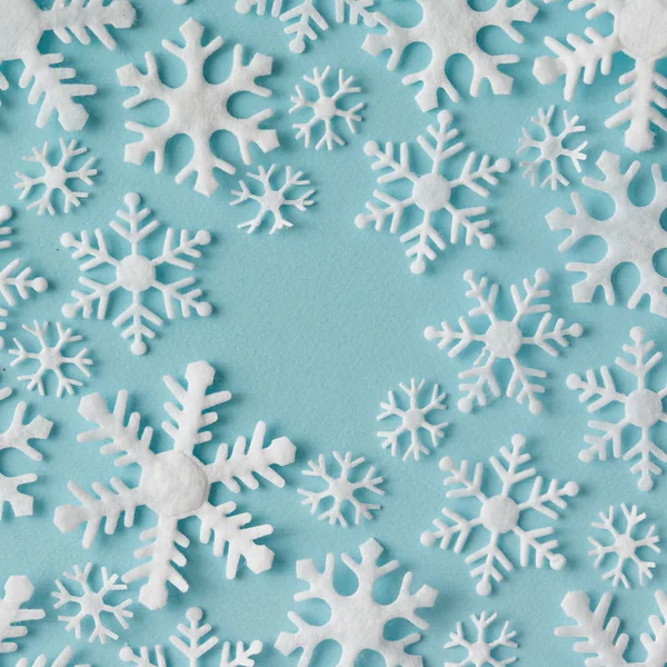 Μοτίβο φτιαγμένο από λευκές νιφάδες χιονιού — Φωτογραφία Αρχείου