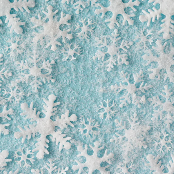 Patroon gemaakt van witte sneeuwvlokken — Stockfoto