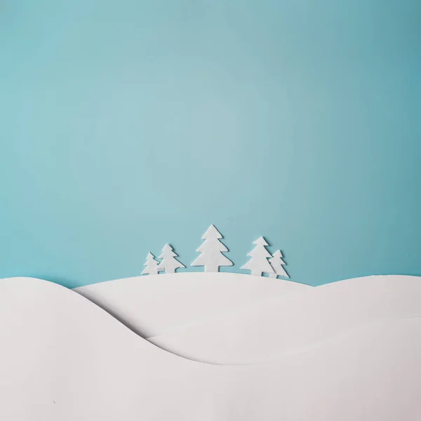 Paisaje de invierno de Navidad con nieve y árboles —  Fotos de Stock