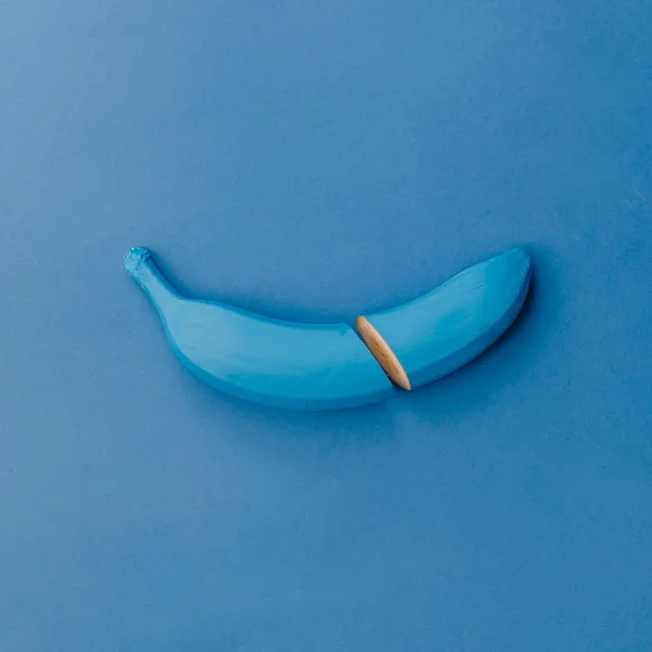 Duas partes de banana azul — Fotografia de Stock