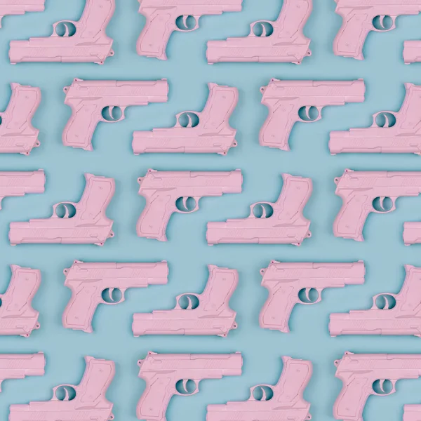 Colorful pattern of pink handguns — Stock Photo, Image