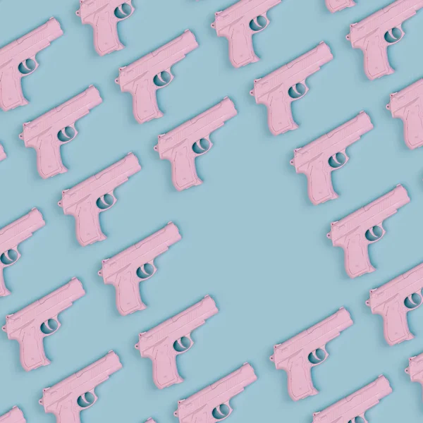 Colorful pattern of pink handguns — Stock Photo, Image
