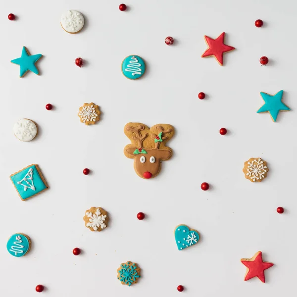 Galletas de Navidad con pan de jengibre de ciervo — Foto de Stock