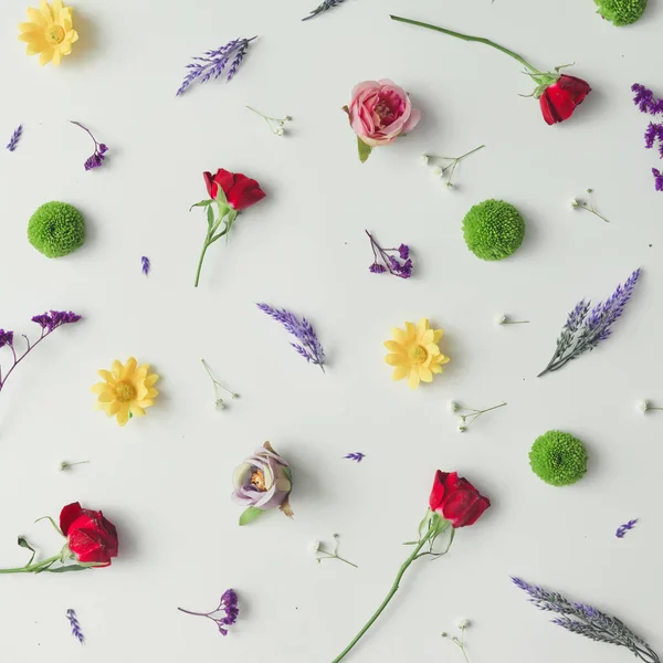 Modèle créatif fait des fleurs et des feuilles — Photo