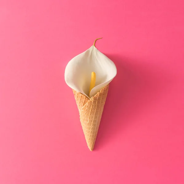 Cone with calla lily flower — Stock Photo, Image