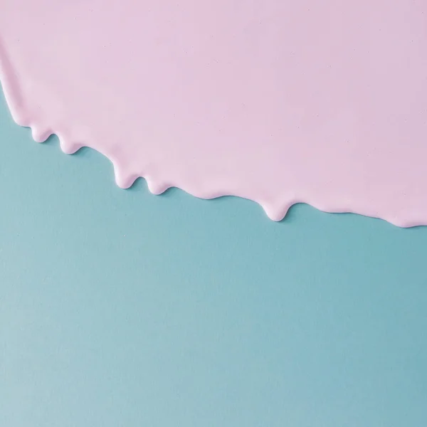 Pintura al óleo rosa textura en azul — Foto de Stock