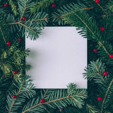 ağaç dalları ile kağıt kartı Not