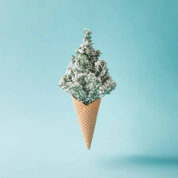 Christmas tree in ice-cream cone — Stock Photo, Image