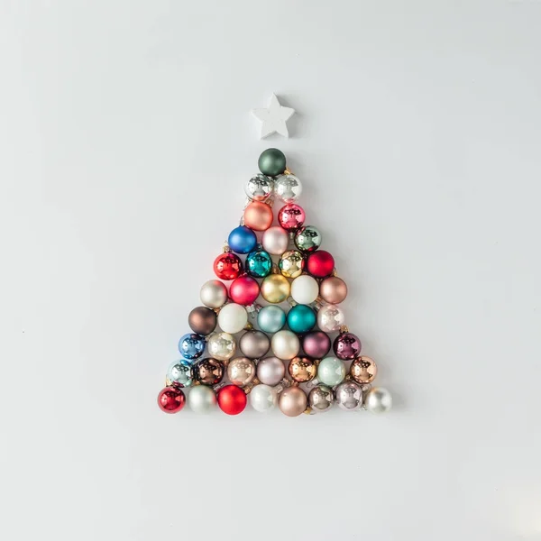 Christmas tree made of baubles — Stock Photo, Image