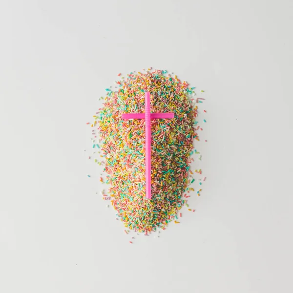 Mormânt Din Stropi Colorați Tort Concept Creativ Alimente Minime — Fotografie, imagine de stoc