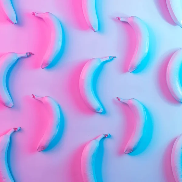 Padrão Banana Cores Néon Holográfico Gradiente Ousado Vibrante Arte Conceitual — Fotografia de Stock