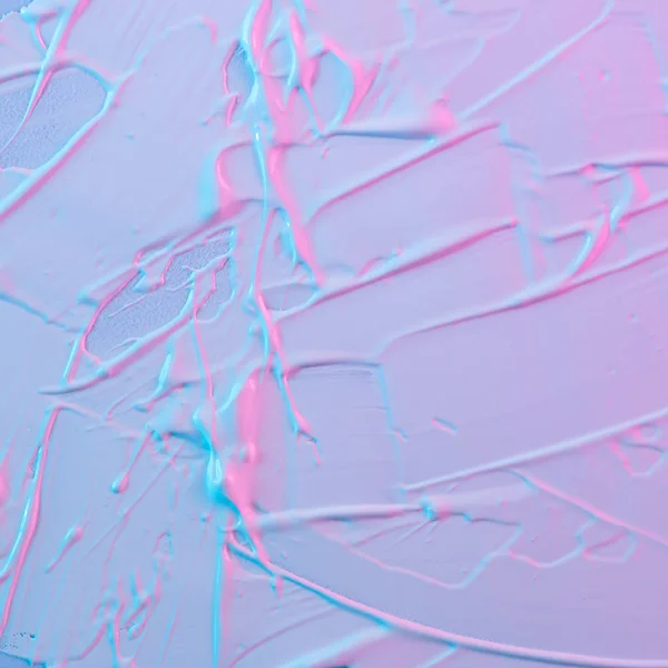 Біла Абстрактна Текстура Олійної Фарби Стіні Неоновими Рожевими Фіолетовими Кольорами — стокове фото