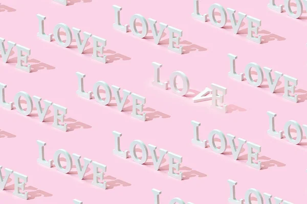 Любовный Узор Розовом Фоне Днем Святого Валентина — стоковое фото