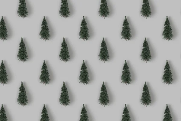 Árboles Navidad Creativos Sobre Fondo Claro Mínimo Invierno Plano Laico — Foto de Stock
