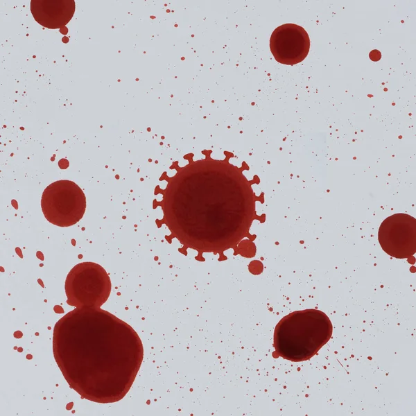 血液滴で作られた新しいコロナウイルス感染 新規なコロナウイルス病 流行概念の背景 — ストック写真