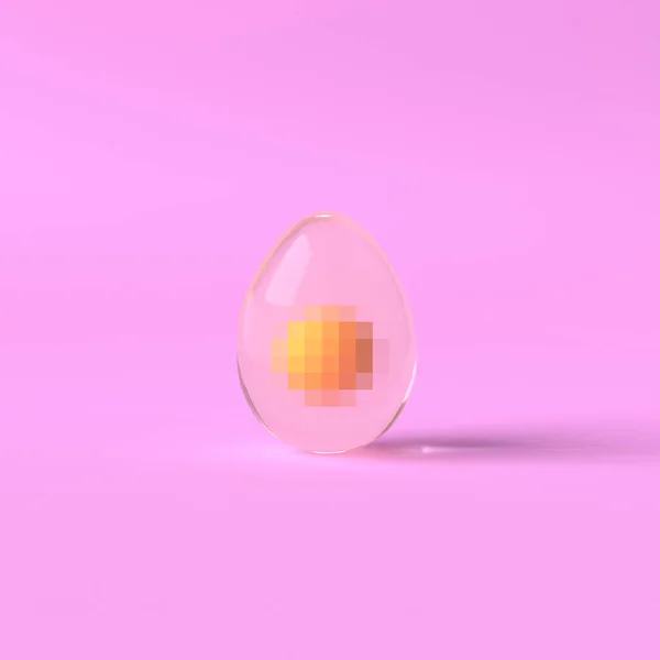 Творчий Великодній Оголене Яйце Дорослих Концепція Рожевим Фоном Мінімальне Великоднє — стокове фото