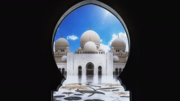 Sheikh Zayed Grand Mosque - drzwi perspektywy - Timelapse 4k — Wideo stockowe